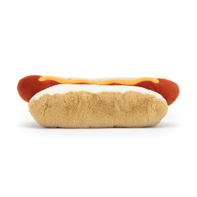 Jellycat Amuseables Hot Dog cocoa cord boots plush perfect for playful posing
