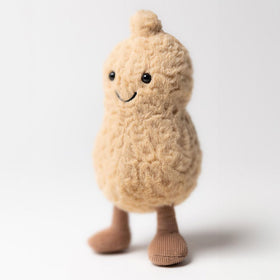 Jellycat Amuseables Peanut plush boots detail enhances playful design.