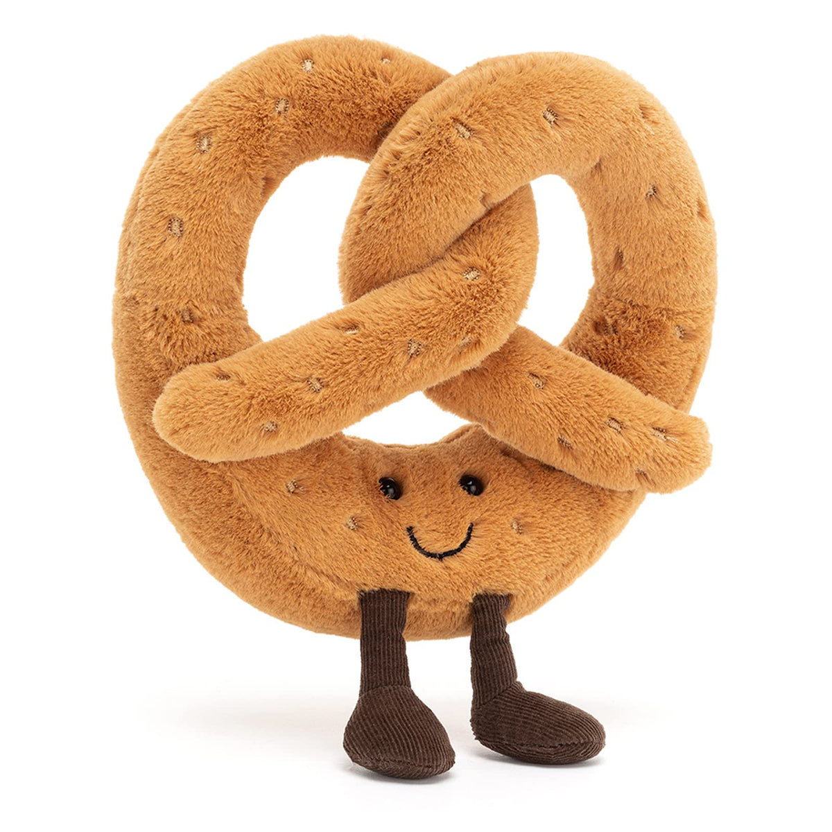 Jellycat Amuseables Pretzel on nursery shelf displaying delightful decor