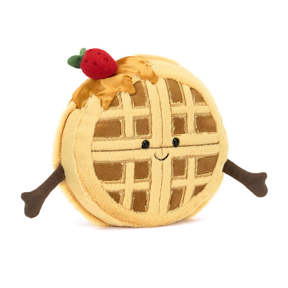 Jellycat Amuseables Rene Waffle with golden brown fur, ideal for comforting hugs