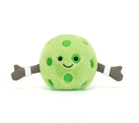Jellycat Amuseables Sports Pickleball hard eye detail, adds character for collectors.