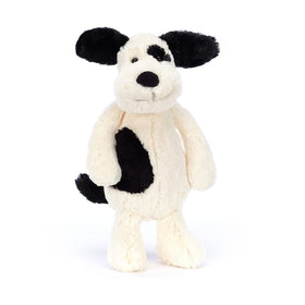 Jellycat Bashful Black & Cream Puppy gift-ready plush ideal for gifting