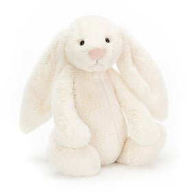 Jellycat Bashful Cream Bunny side view, perfect for cozy cuddles.