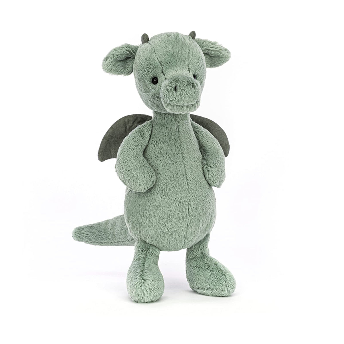 jellycat bashful dragon sage-green texture closeup ideal for cozy companionship