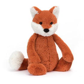 Jellycat Bashful Fox Cub front view showing cuddly, medium plush ideal for hugs