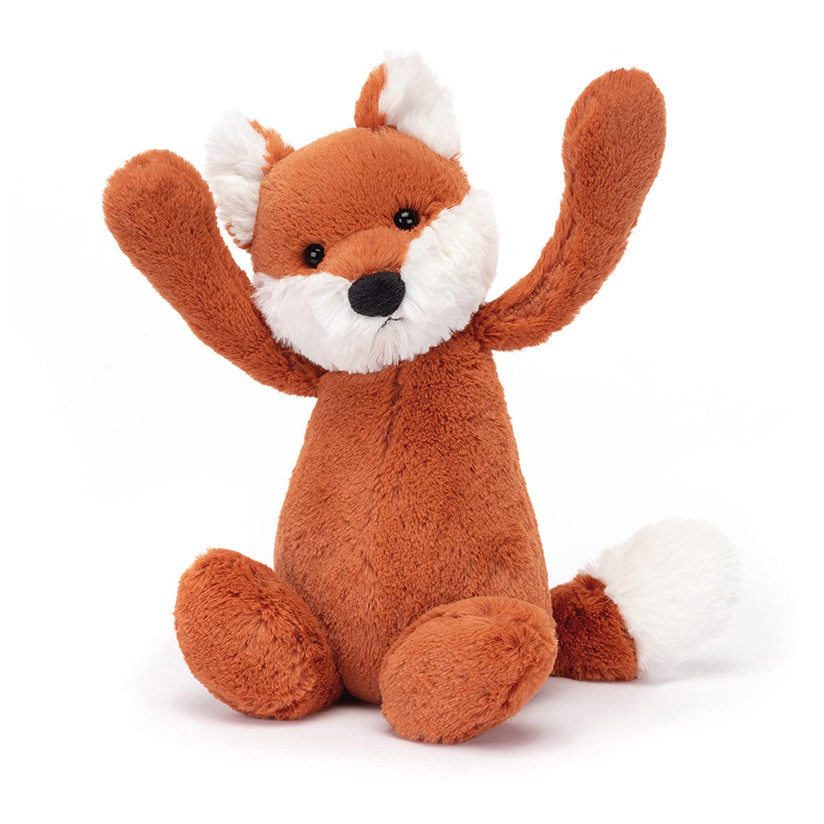 Jellycat Bashful Fox Cub side profile highlighting soft fur and plush charm