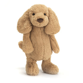Jellycat Bashful Toffee Puppy nose detail, chocolate-brown accent adds character and charm.