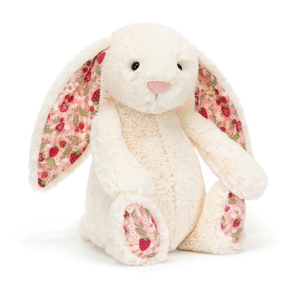 Jellycat Blossom Cream Bunny Berry face with soft plush for gentle hugs
