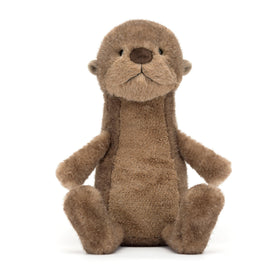 Jellycat Brooke Otter plush sitting pose, ideal for cozy desk or bed companion