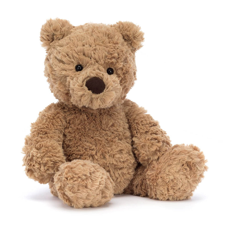 Jellycat Bumbly Bear small 11-inch front view showing ultra-soft plush for comforting hugs.