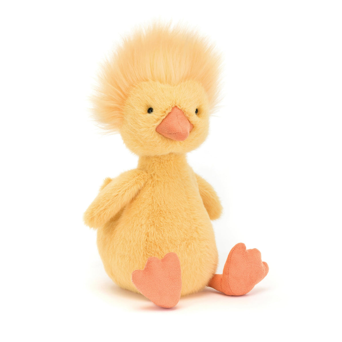 Jellycat Dorit Duckling yellow fur close-up for ultra-soft hugs