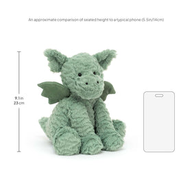 Jellycat Fuddlewuddle Dragon packaged as a gift-ready keepsake for all ages.