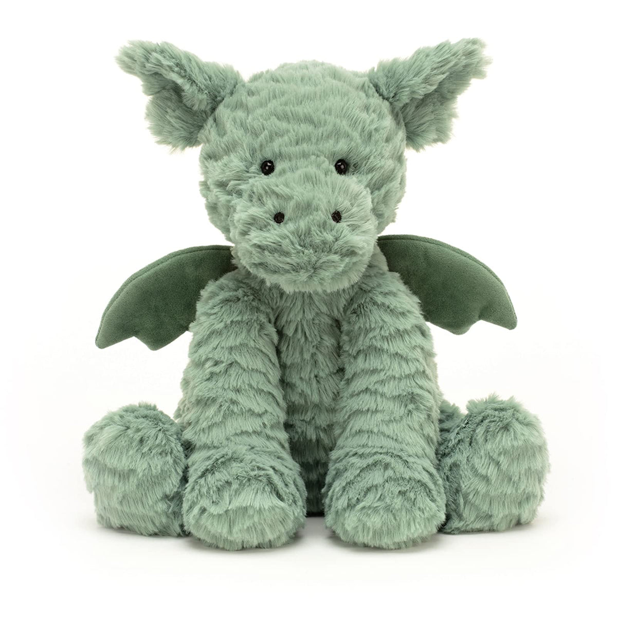 Jellycat Fuddlewuddle Dragon in a hugging pose supports comforting bedtime moments.