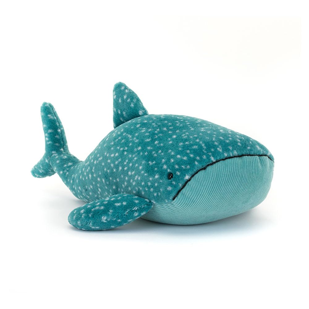 Jellycat Gobfrey Whale Shark in a playful pose, perfect for imaginative cuddle play.