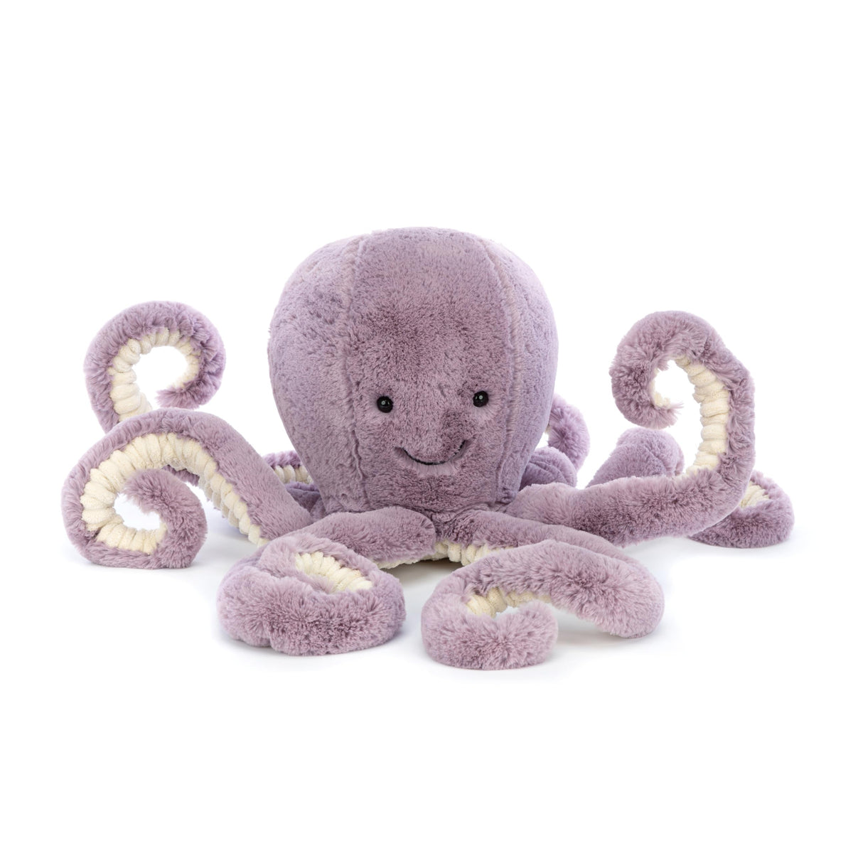 Jellycat Maya Octopus cream ribbed underbelly adds texture contrast