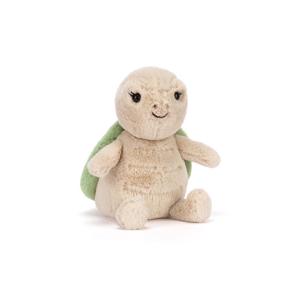 Jellycat Thimble Turtle side view, a cuddly adventure buddy for curious kids.
