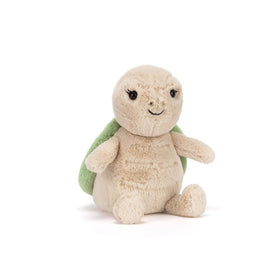 Jellycat Thimble Turtle side view, a cuddly adventure buddy for curious kids.