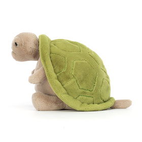 Timmy Turtle's embroidered face adds character during bedtime stories.