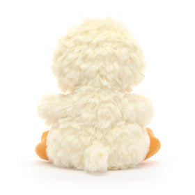 Jellycat Yummy Duckling fur close-up highlighting soft texture for comforting hugs.