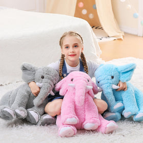 JellyMallow Elephant Weighted Plush Pillow, front-right angle, ideal gift for kids and adults.