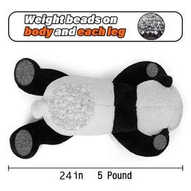 Beaded weight on panda's body and legs offers gentle pressure.