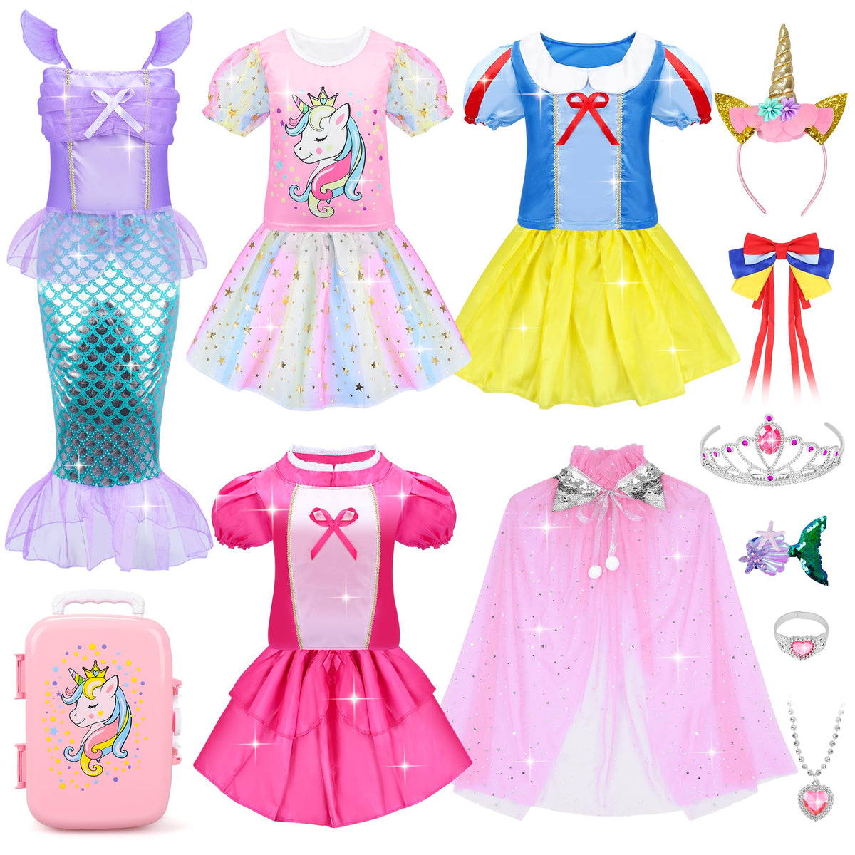 JEMSHE 16-piece princess dress-up set packaging, ideal for gifting.