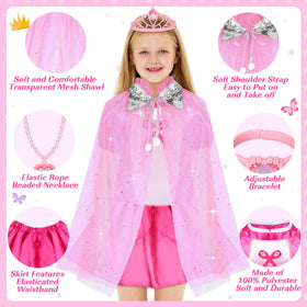 JEMSHE colorful party dress, versatile outfit for birthdays, tea parties, and pretend play