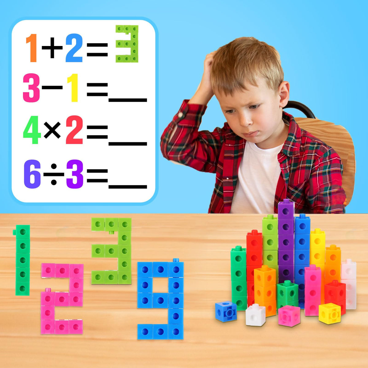Jenaai 2 cm counting blocks promote fine motor development and coordination