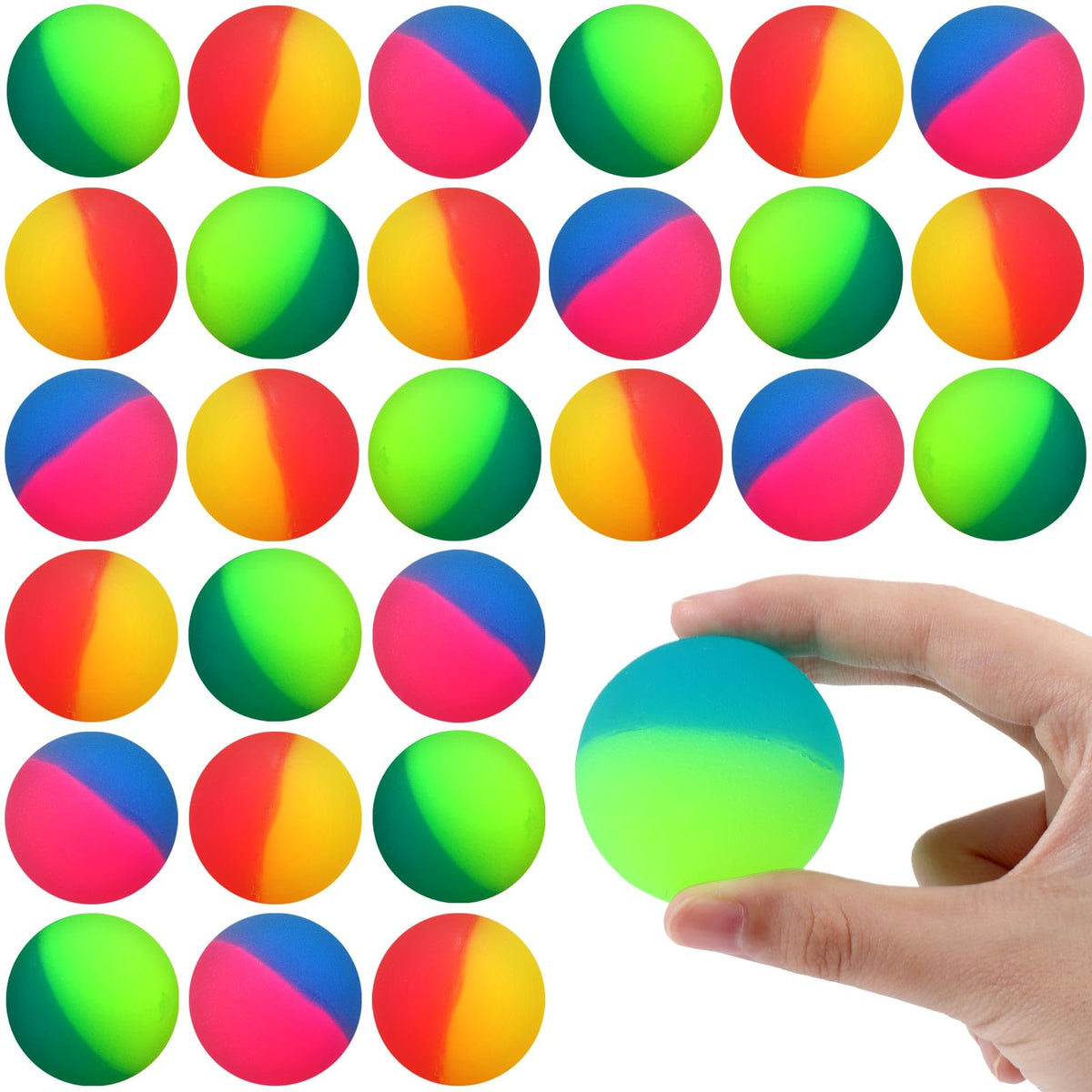 Jenaai 45mm gradient orange-pink bouncy ball, eye-catching party favor.