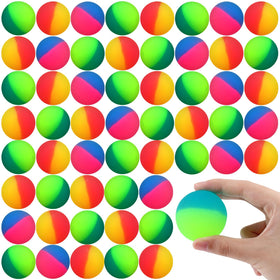 Jenaai bouncy balls, 50-piece collection, bright multi colors for party favors.
