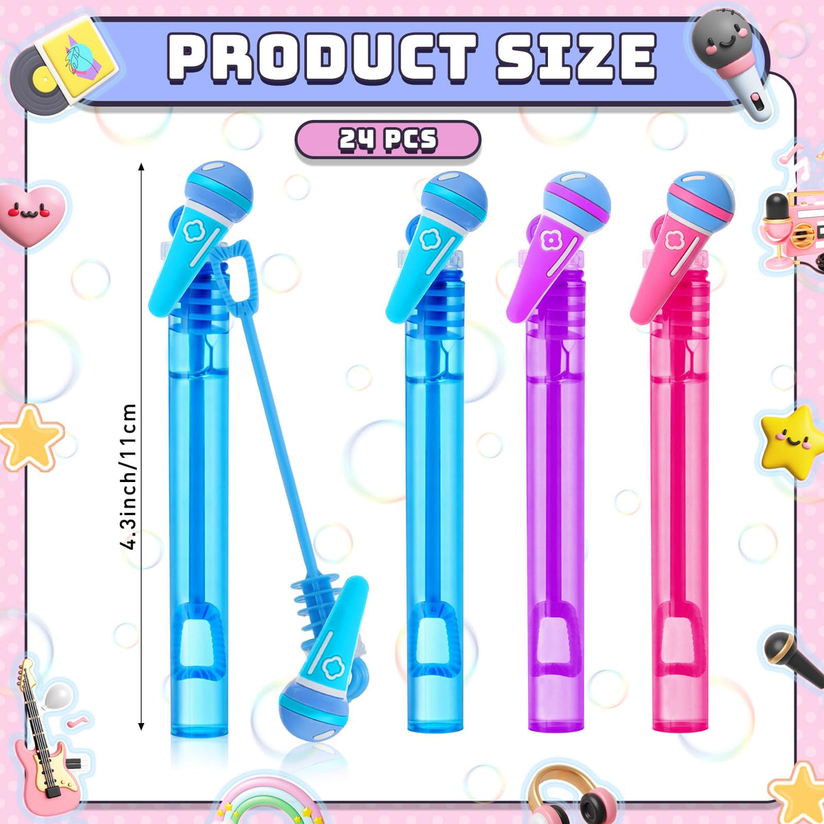 Jenaai bubble wands in blue purple and rose pink for festive play