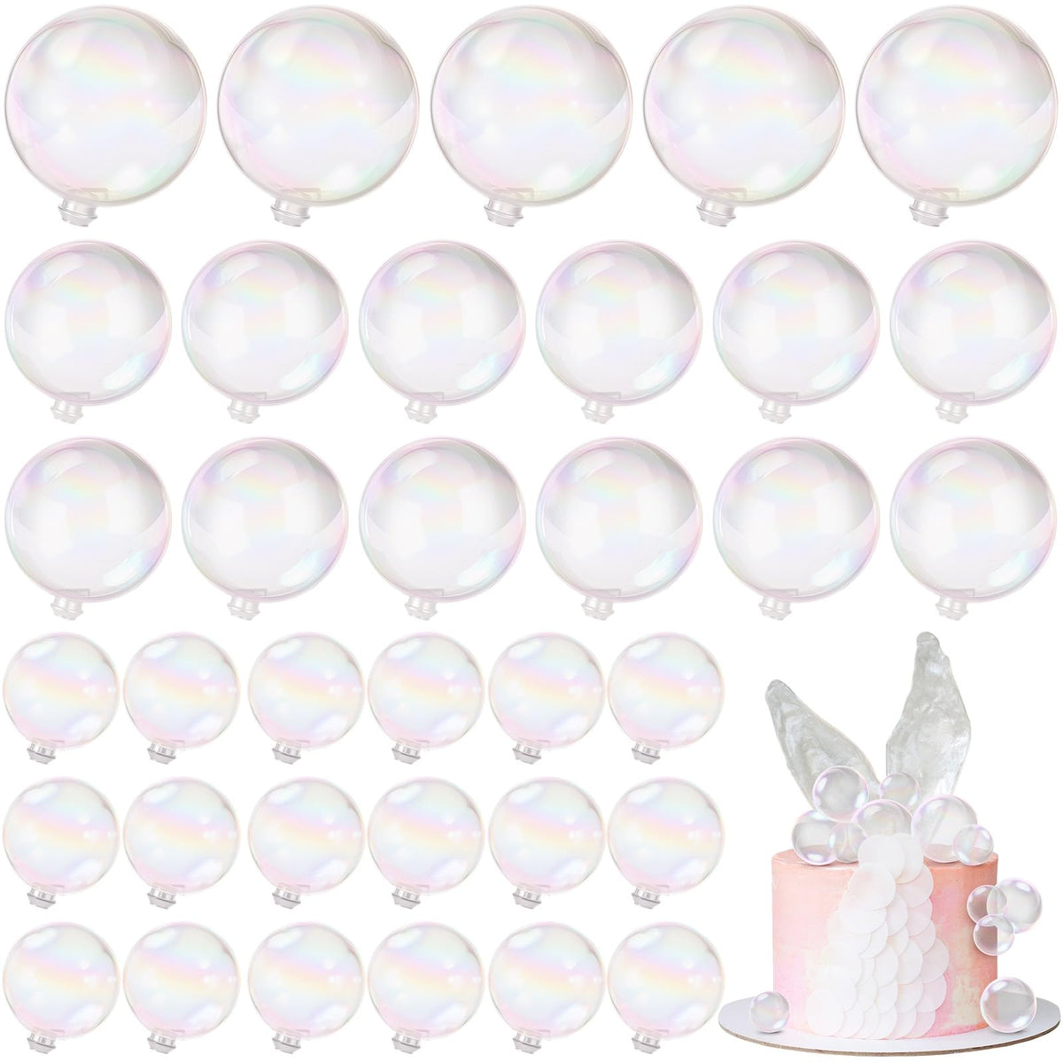 Jenaai colorful bubble balls 3cm on cake for an elegant look.