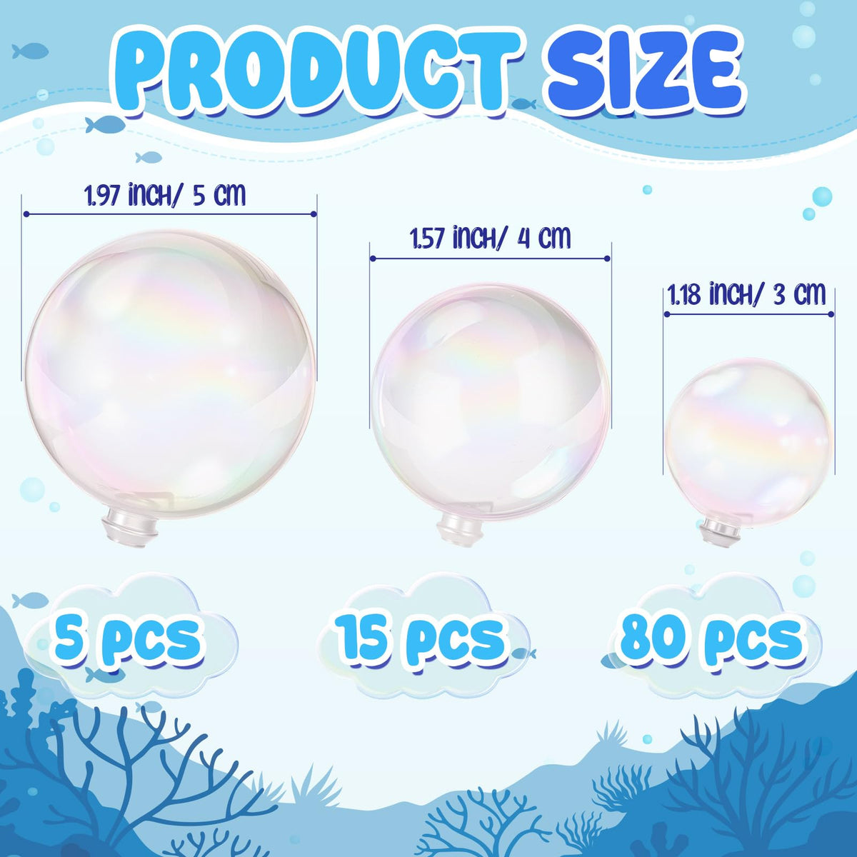 Jenaai colorful bubble balls 4cm on cake for added height and sparkle.