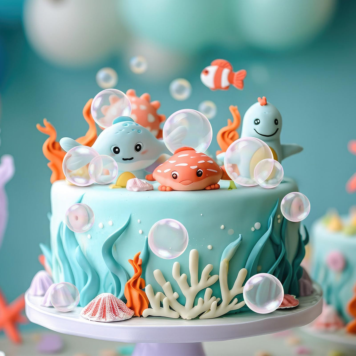 Jenaai colorful bubble balls multicolor cake decor for weddings and parties.