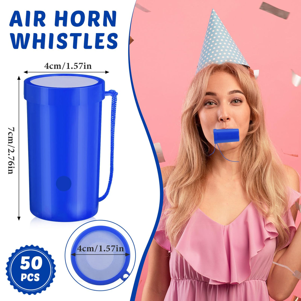 Jenaai durable plastic air horns blue suitable for repeated use