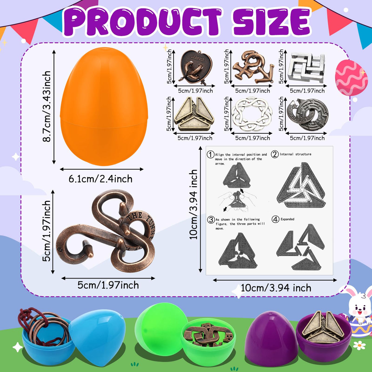 Jenaai Easter eggs filled with puzzles for Easter fun and surprises