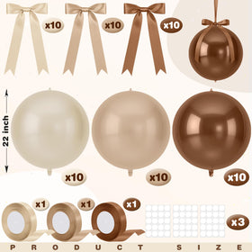 Jenaai giant round foil balloon with satin bows for elegant displays.