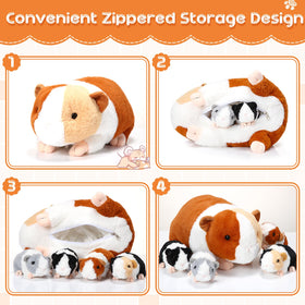 Jenaai guinea pig plush with zipper belly for imaginative care time