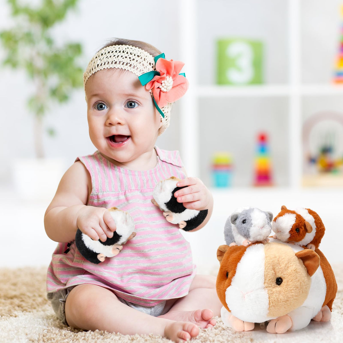 Jenaai guinea pig stuffed animals as decorative family display