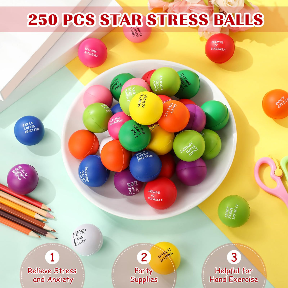 Jenaai 4 cm diameter stress balls for hand exercises and grip
