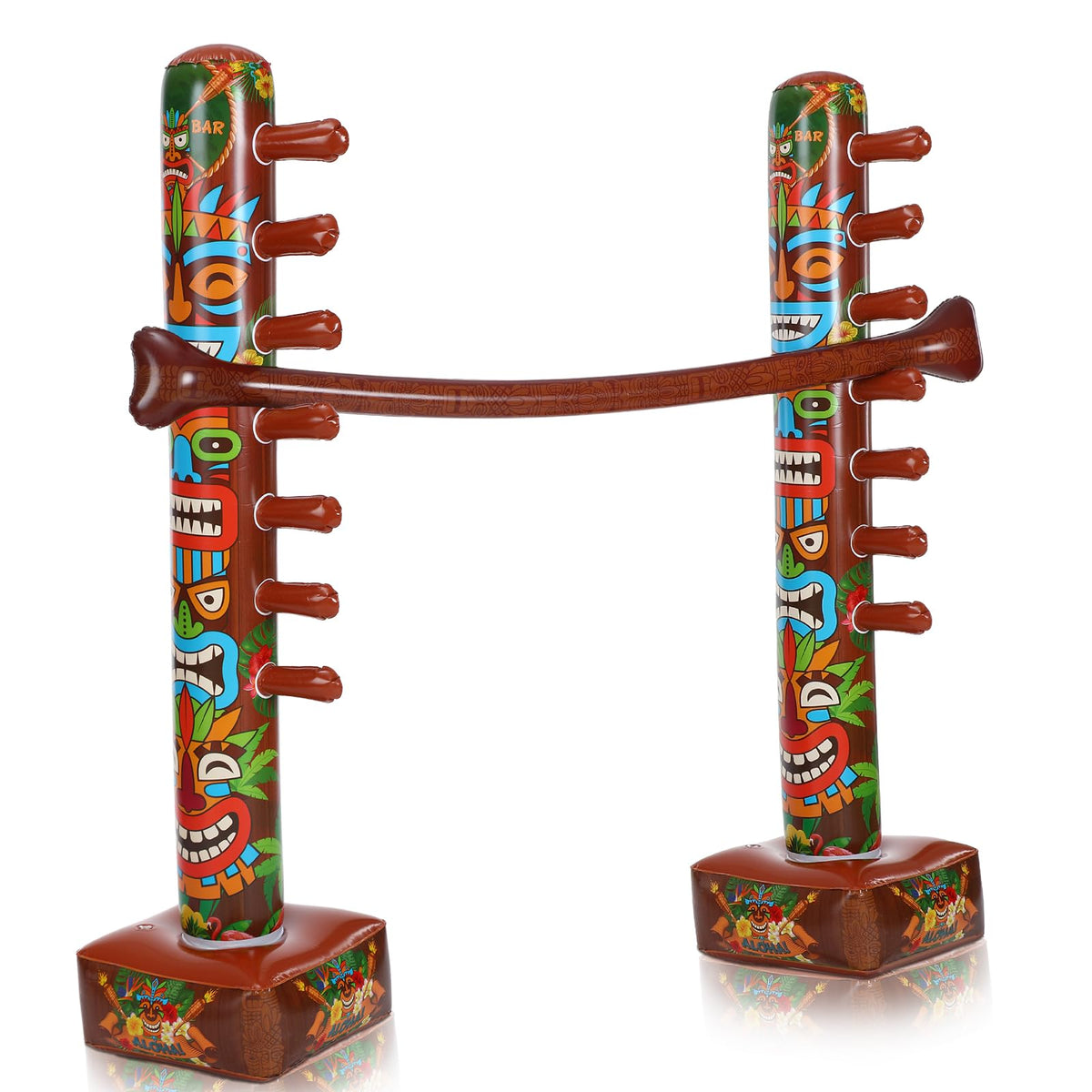 Jenaai inflatable tiki limbo base provides sturdy stand for tropical party setup.