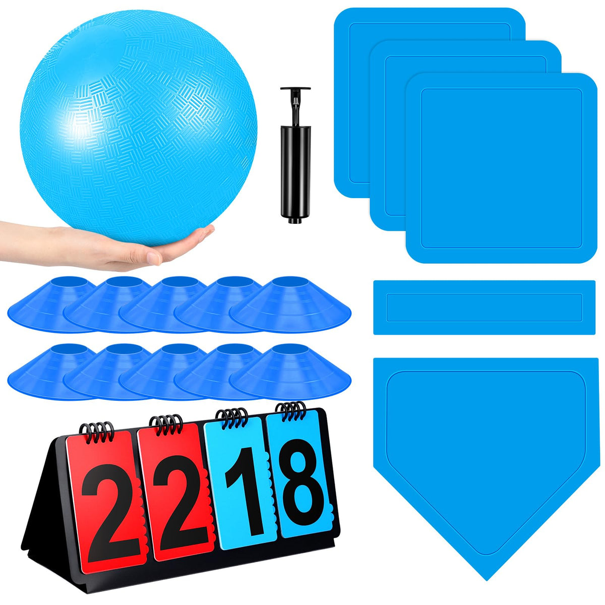 Jenaai kickball 10-inch ball with non-slip texture for backyard play.
