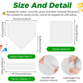 Durable rubber bases from Jenaai kickball set for easy setup