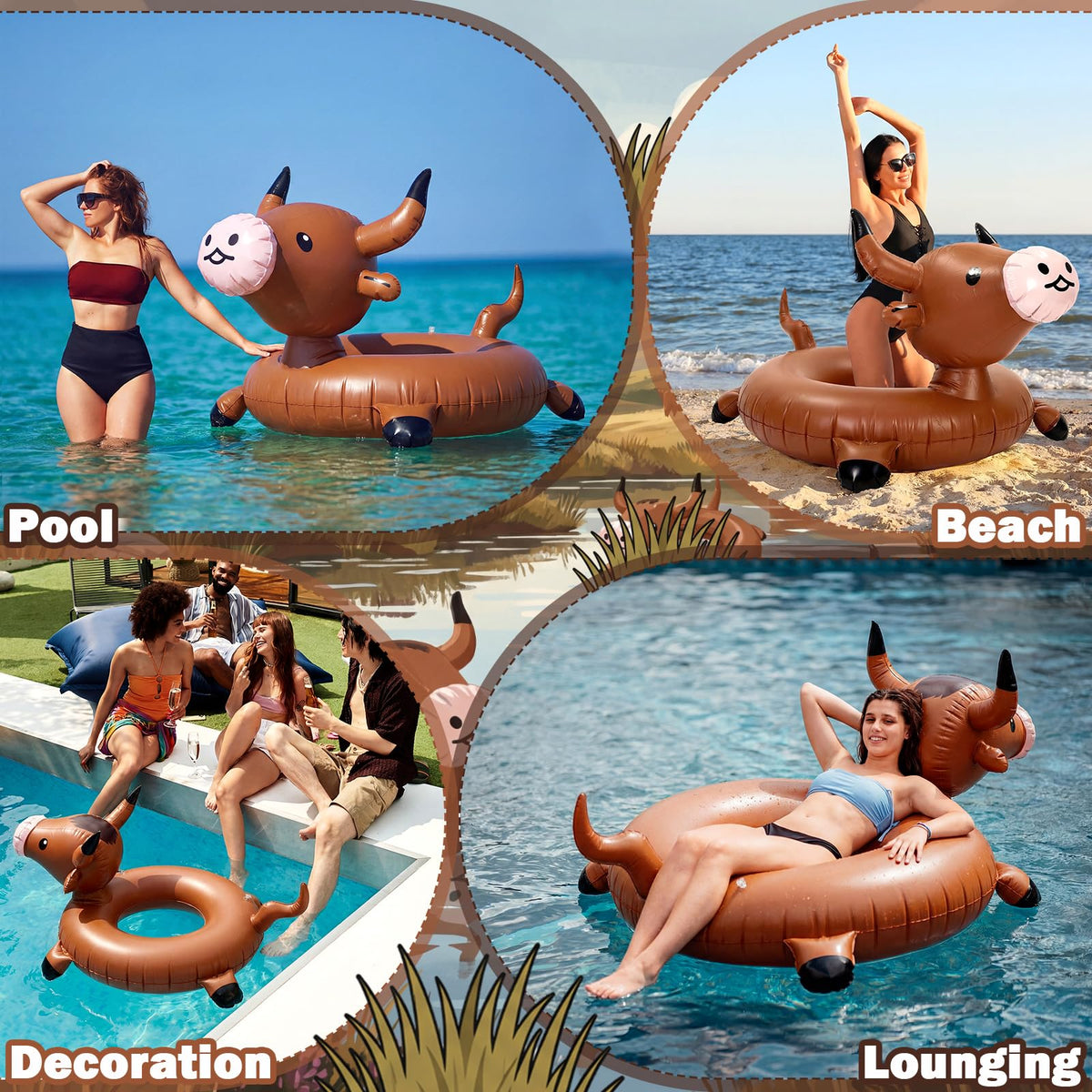 Jenaai inflatable float suited for pools, beaches, and lakes
