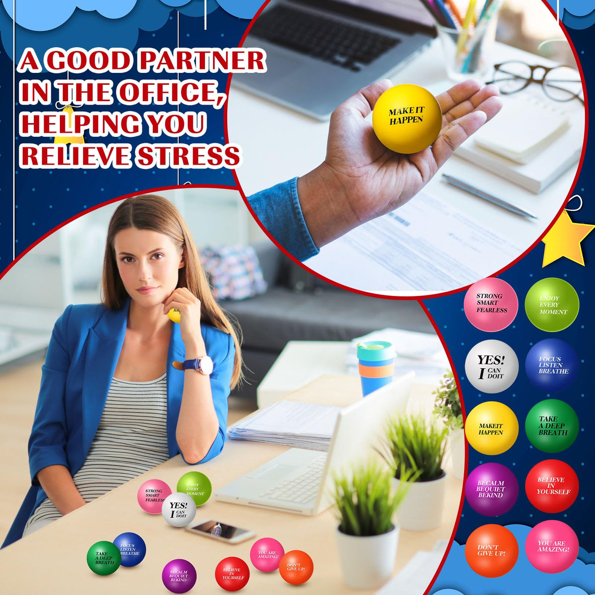 Jenaai reusable stress relief toy for focus and calm