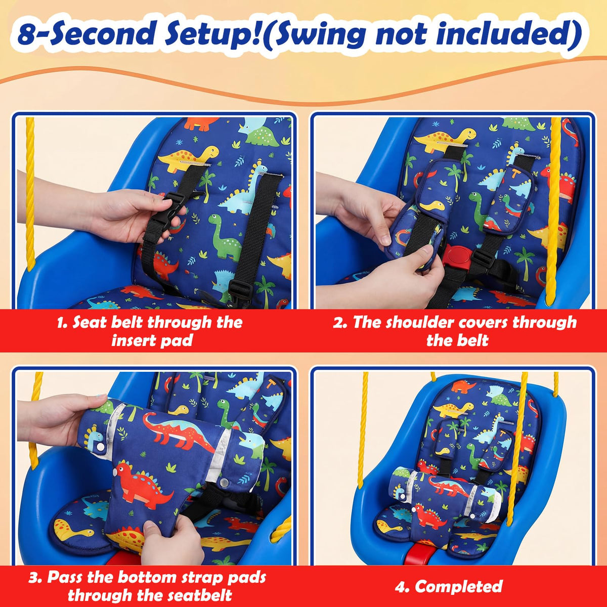 Jenaai swing cushion safety cover protects against slips and enhances stability.
