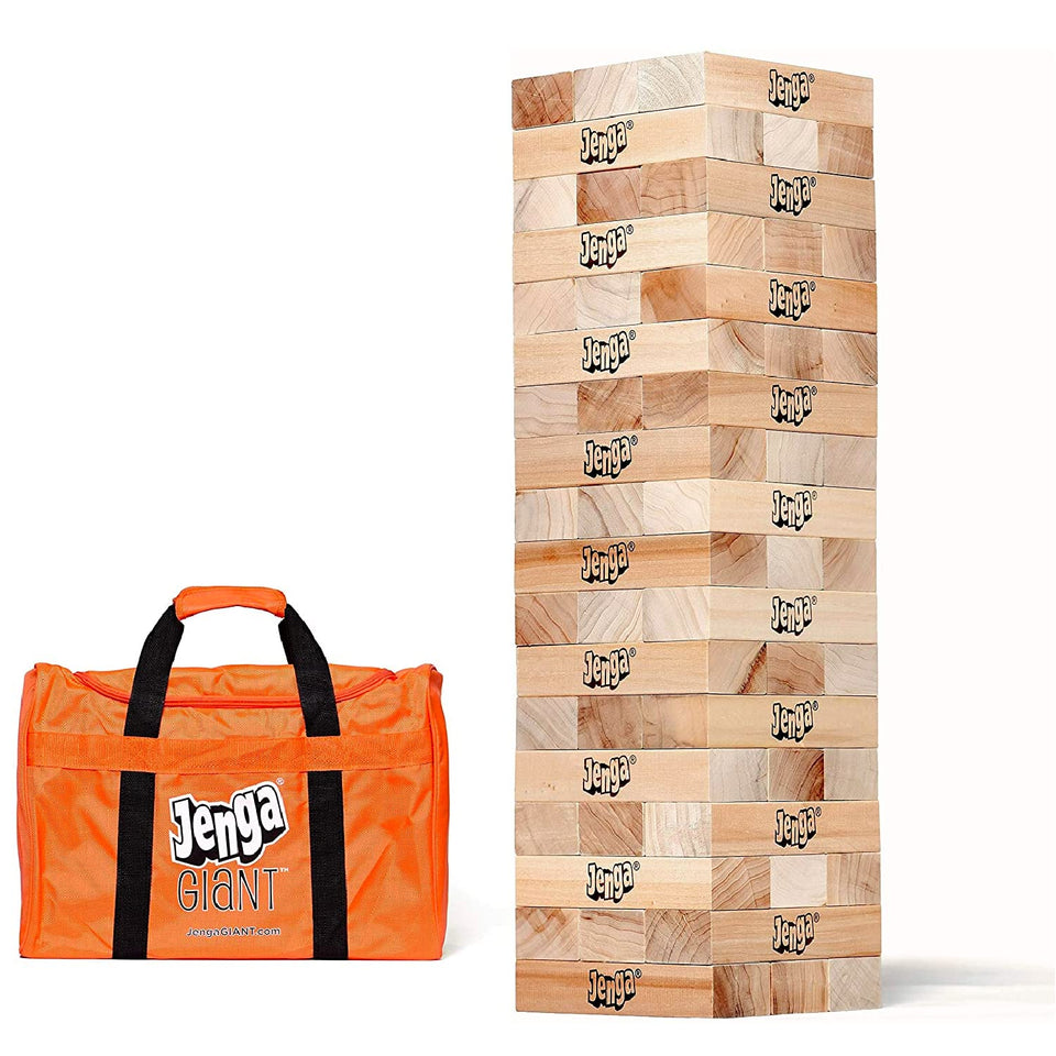 Jenga GIANT 54 premium hardwood blocks for dramatic stacking and family fun