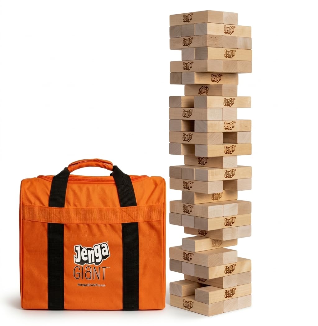 Jenga Giant blocks setup for epic stacking and social fun.
