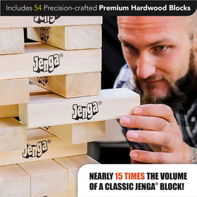Officially licensed Jenga GIANT ensures authentic play and durability