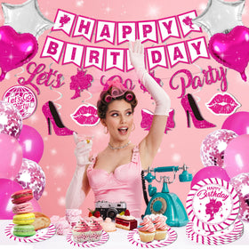 Jenlion hot pink foil balloons add shimmering, durable decor for party memories.